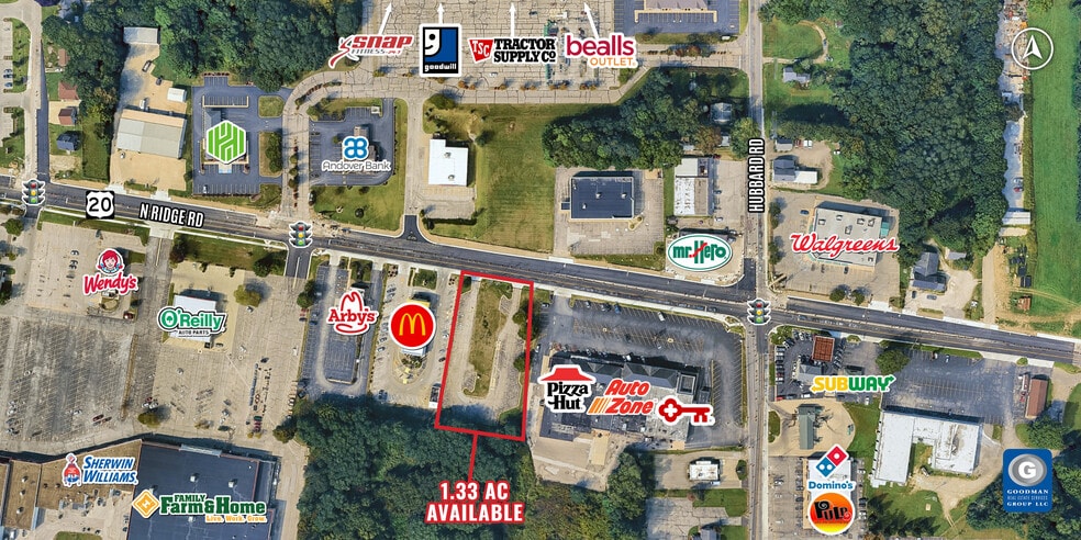 6634 N Ridge Rd, Madison, OH à vendre - Aérien – Image 2 sur 3