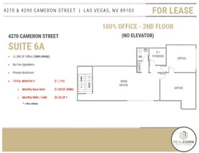 4290 Cameron St, Las Vegas, NV à louer Plan d’étage– Image 2 sur 3