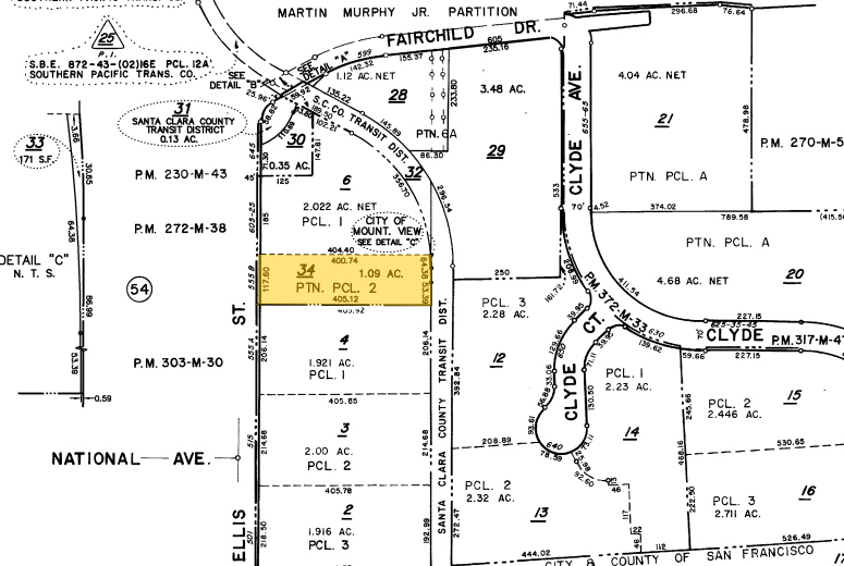 605 Ellis St, Mountain View, CA à louer - Plan cadastral – Image 2 sur 5