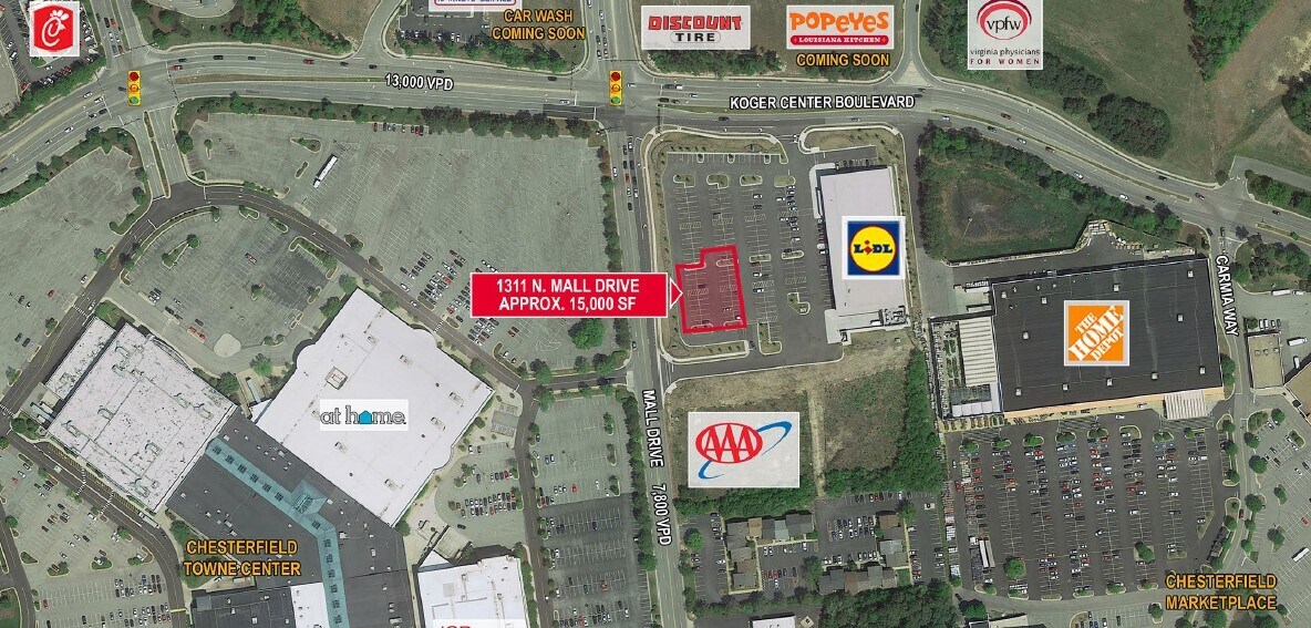 1311 Mall Dr, North Chesterfield, VA à vendre Photo principale– Image 1 sur 3