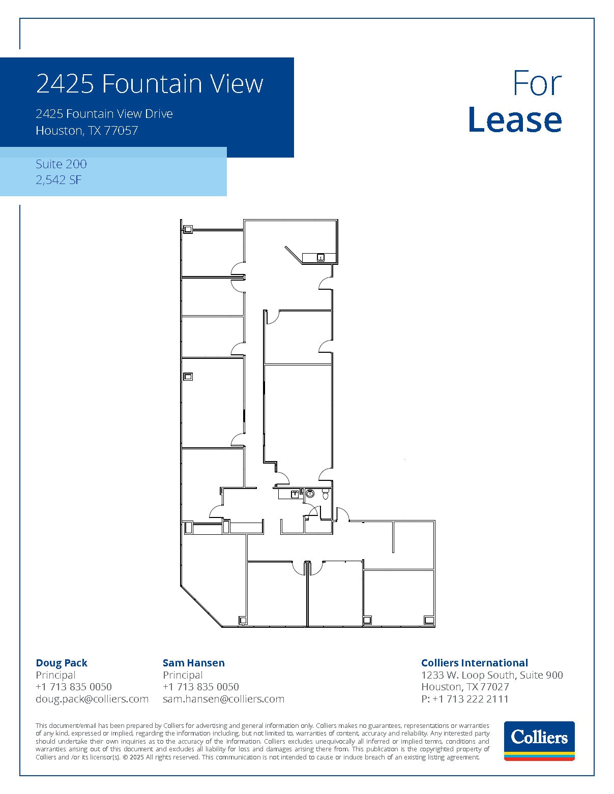 2425 Fountain View Dr, Houston, TX à louer Plan d’étage– Image 1 sur 1