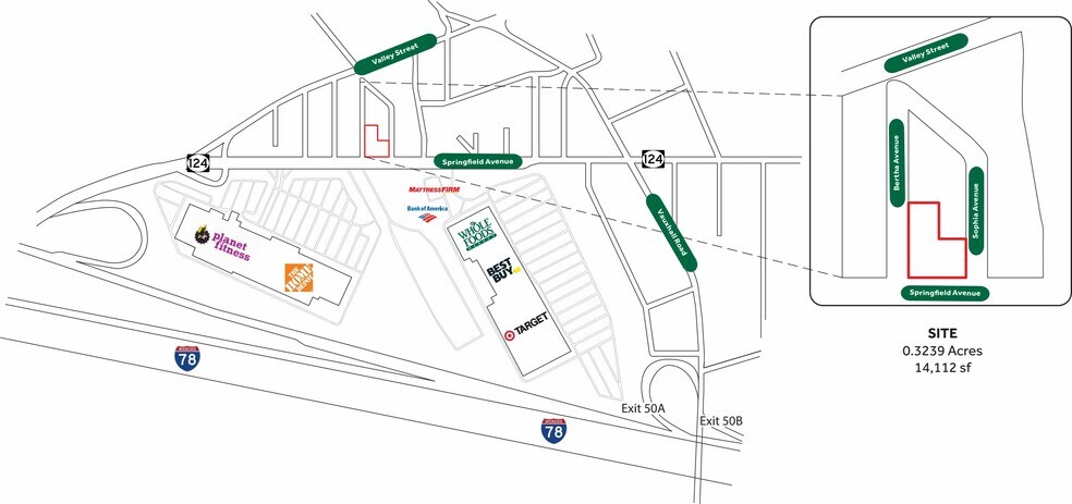 Springfield Ave, Vauxhall, NJ à louer - Plan de site – Image 2 sur 2