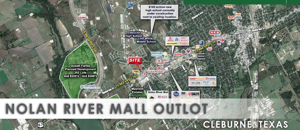 Nolan River Mall Outlot, Cleburne, TX à louer - Aérien – Image 3 sur 3