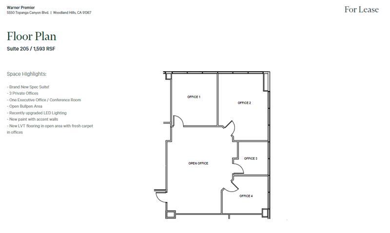 5550 Topanga Canyon Blvd, Woodland Hills, CA à louer Plan d’étage– Image 1 sur 1