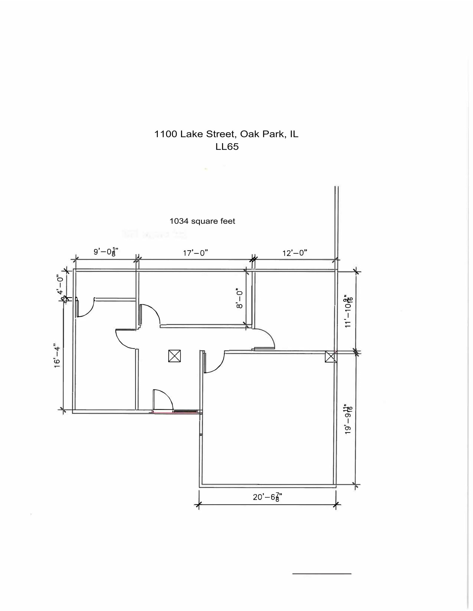 1100 Lake St, Oak Park, IL à louer Plan d’étage– Image 1 sur 1