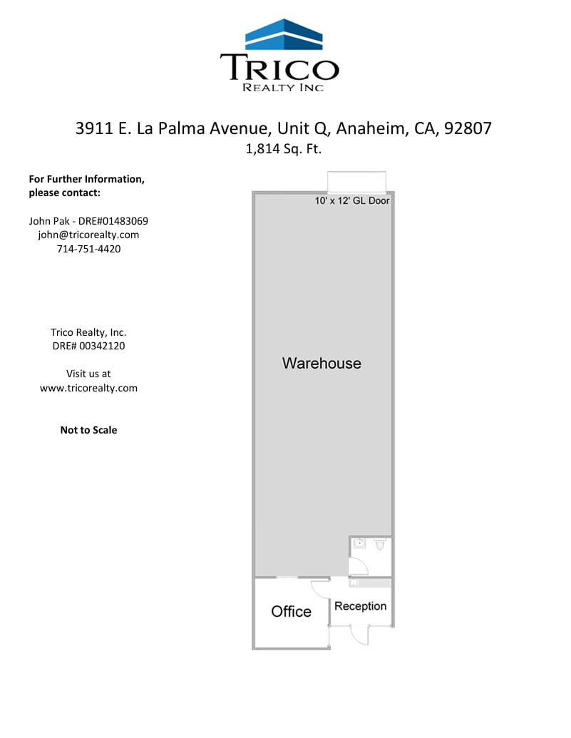 3911-3921 E La Palma Ave, Anaheim, CA à louer Plan d’étage– Image 1 sur 2