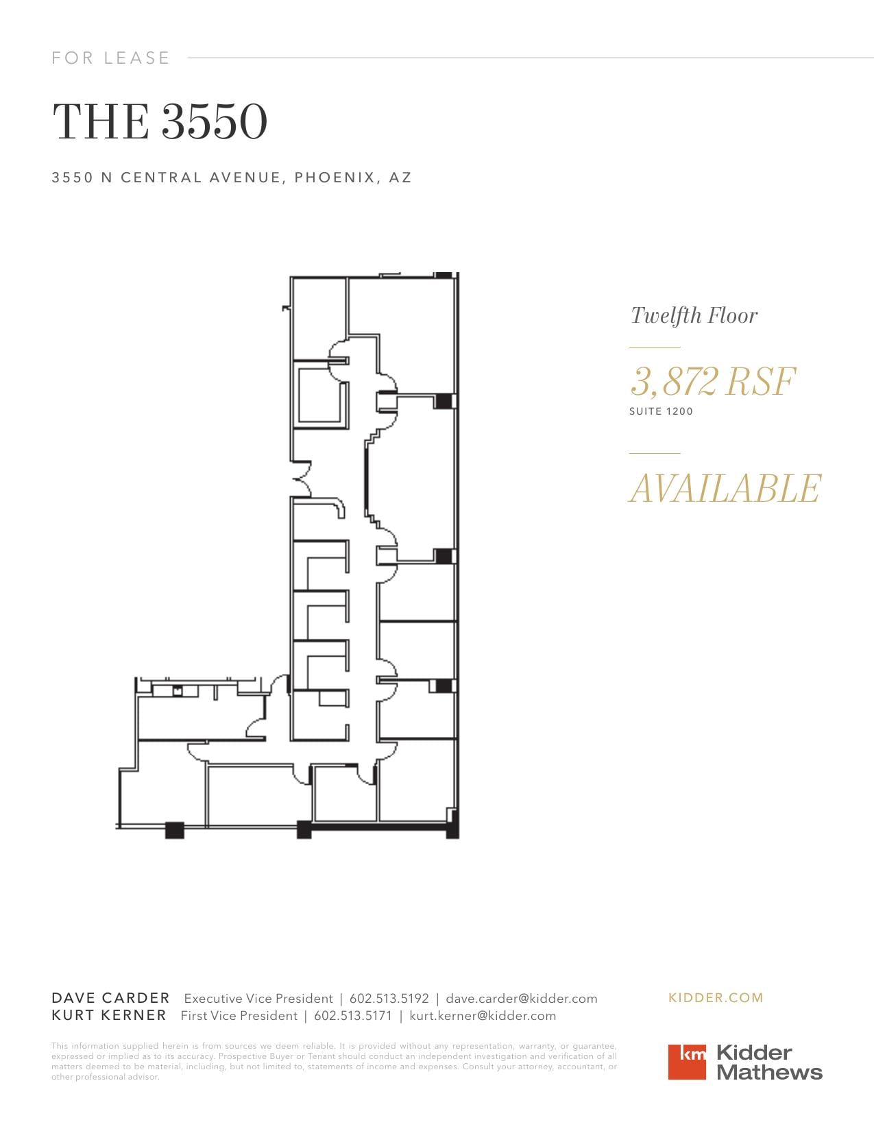 3550 N Central Ave, Phoenix, AZ à louer Plan d’étage– Image 1 sur 1