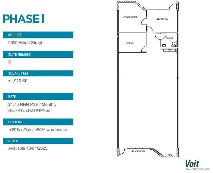 9909 Hibert St, San Diego, CA à louer Plan d’étage– Image 1 sur 1