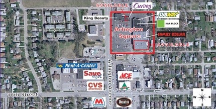 1107-1135 N Arlington Ave, Indianapolis, IN - Vue aérienne  vue de carte