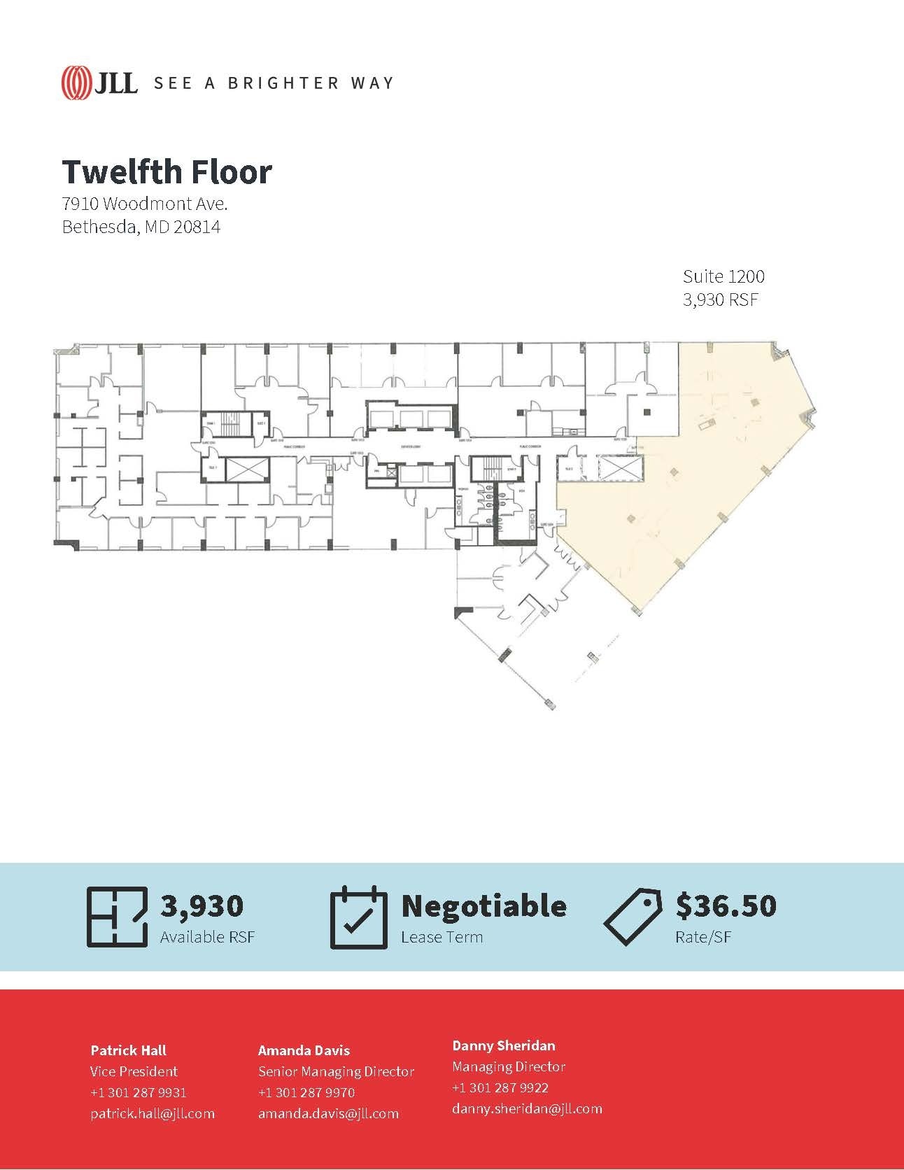 7910 Woodmont Ave, Bethesda, MD à louer Plan d’étage– Image 1 sur 1