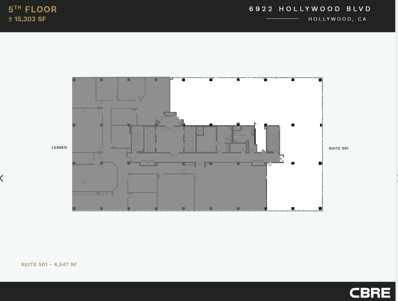 6922 Hollywood Blvd, Los Angeles, CA à louer Plan d’étage– Image 1 sur 1