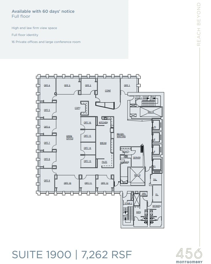 456 Montgomery St, San Francisco, CA à louer Plan d’étage– Image 1 sur 1