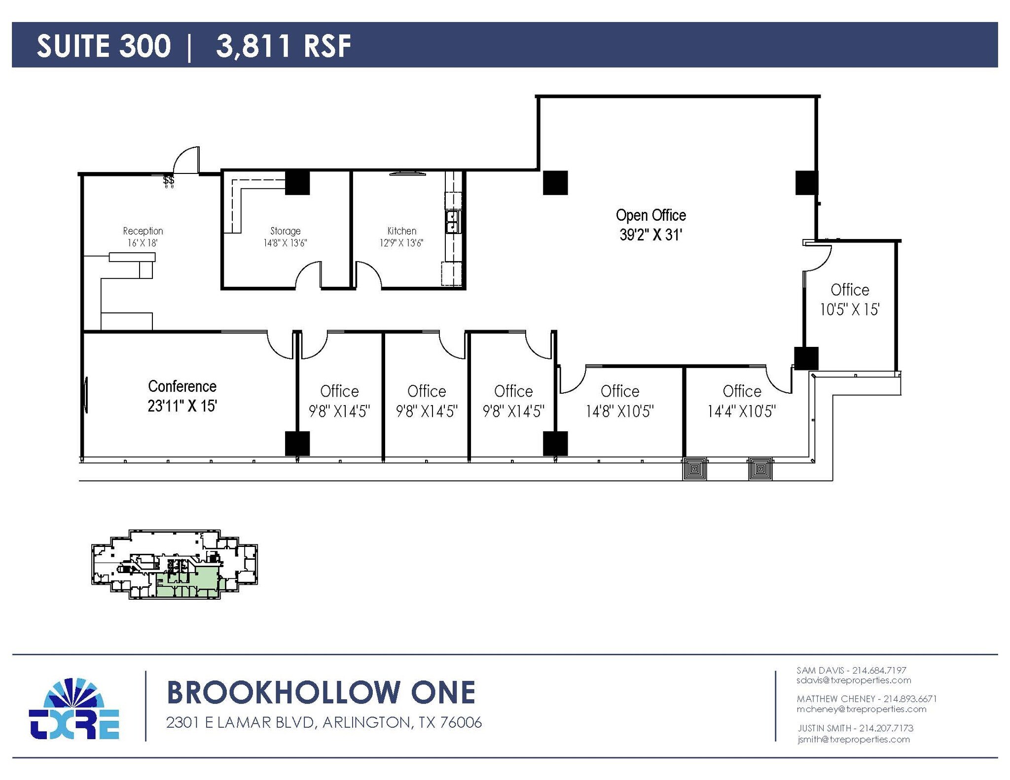 2301 E Lamar Blvd, Arlington, TX à louer Plan d’étage– Image 1 sur 2