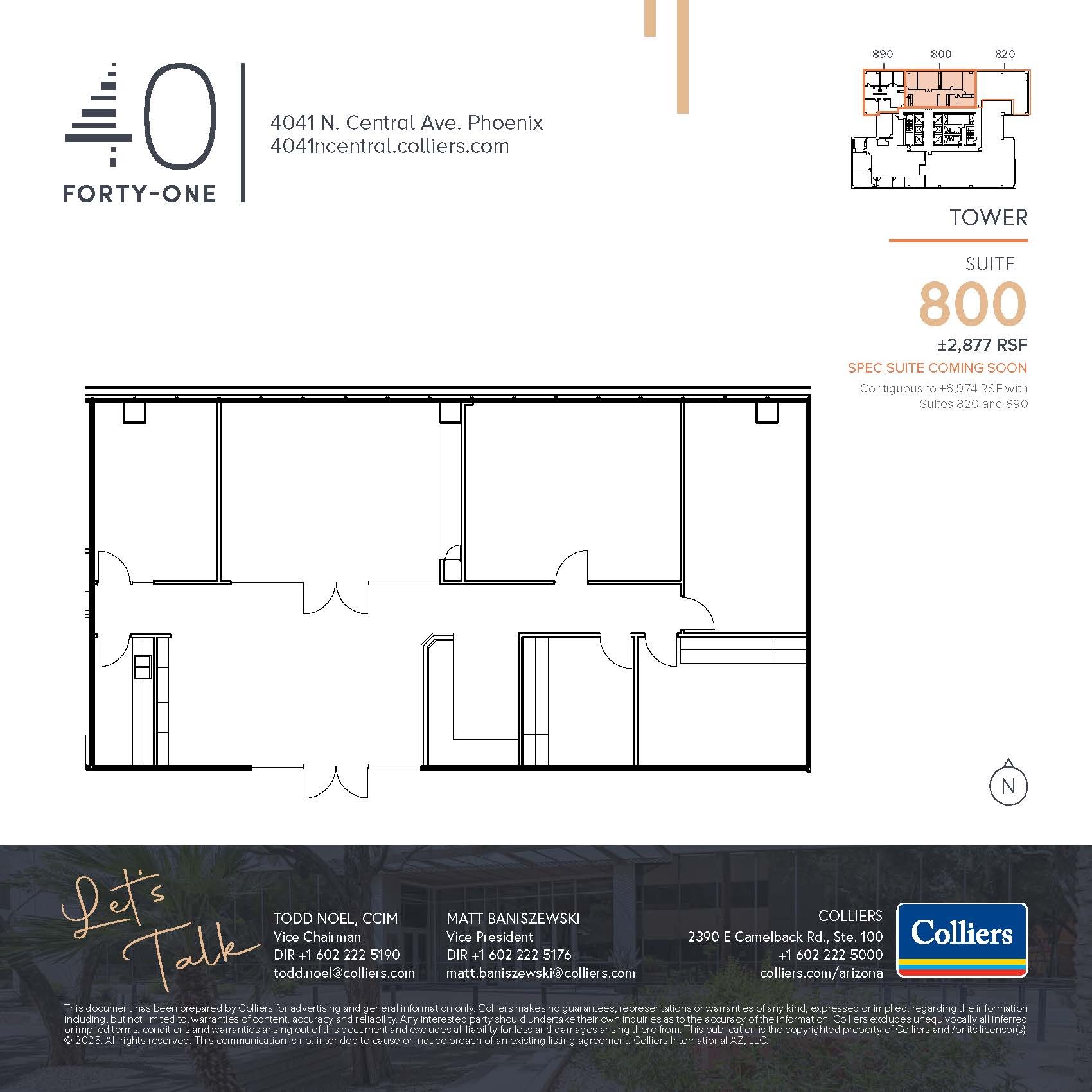 4041 N Central Ave, Phoenix, AZ à louer Plan d’étage– Image 1 sur 1