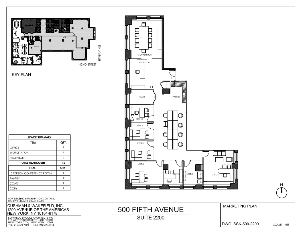 500 Fifth Ave, New York, NY à louer Plan d’étage– Image 1 sur 1