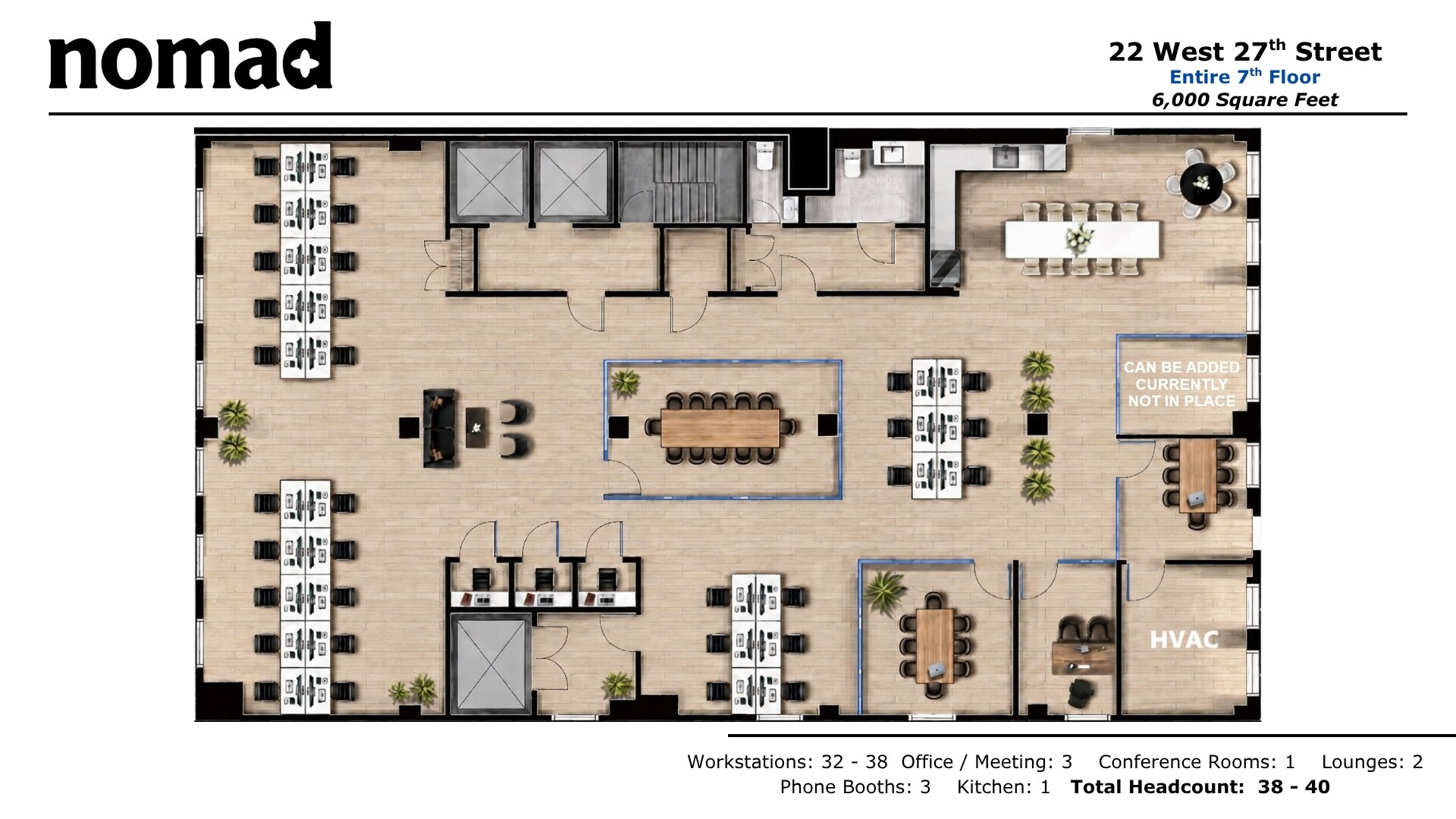 22 W 27th St, New York, NY à louer Plan d’étage type– Image 1 sur 9