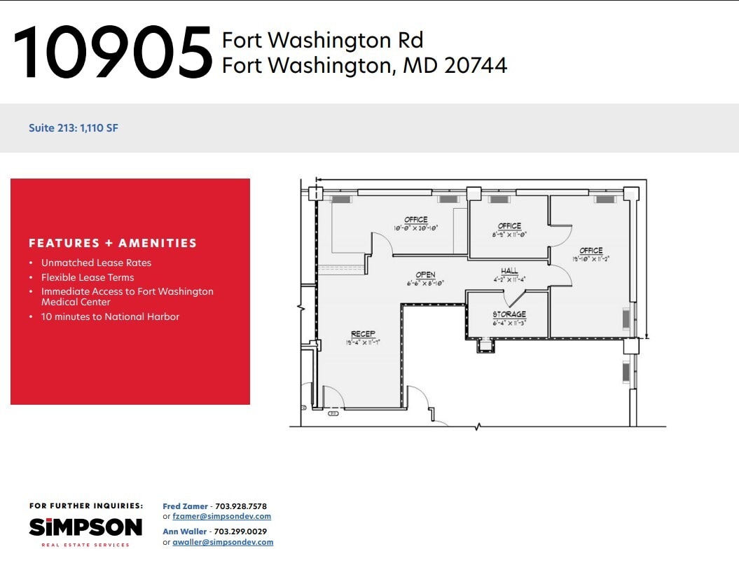 10905 Fort Washington Rd, Fort Washington, MD à louer Plan d’étage– Image 1 sur 1